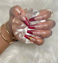 Load image into Gallery viewer, Red Cat Eye French Tip Press On Set
