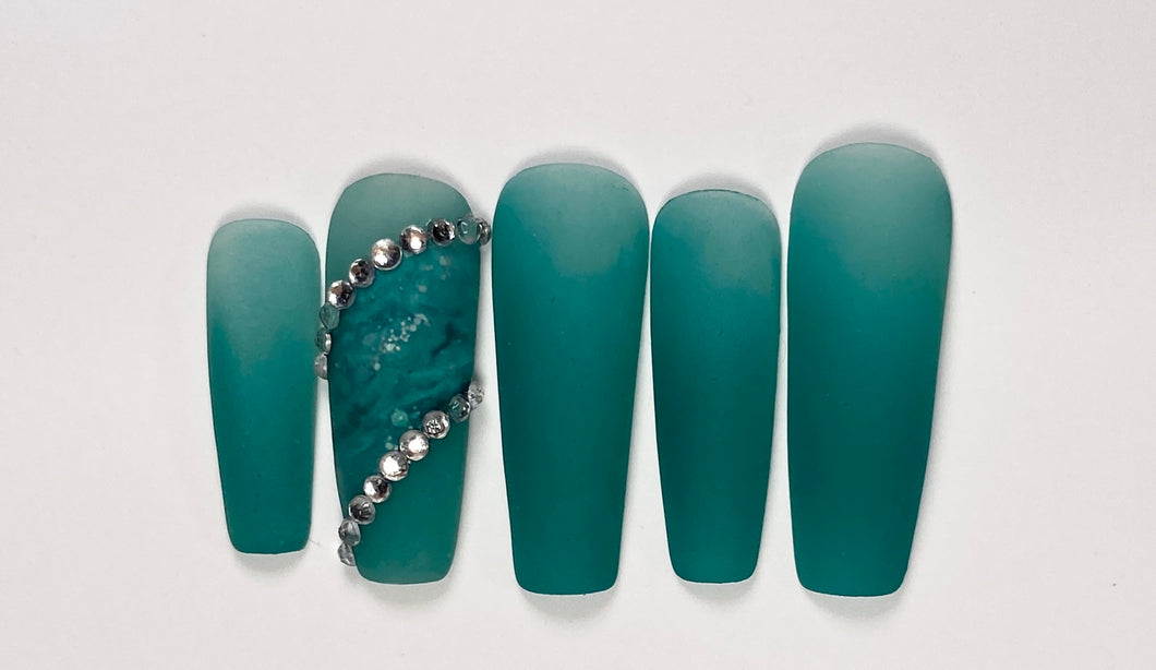 Aquamarine Ombre Press On Set