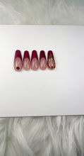 Load and play video in Gallery viewer, Red Cat Eye French Tip Press On Set
