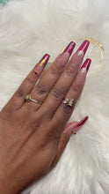 Load and play video in Gallery viewer, Red Cat Eye French Tip Press On Set
