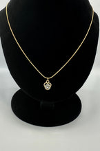 Load image into Gallery viewer, 20&quot; Gold-Plated Round Snake Chain With Cubic Zirconia Heart Charm
