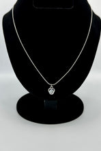 Load image into Gallery viewer, 20&quot; Silver-Plated Round Snake Chain With Cubic Zirconia Heart Charm
