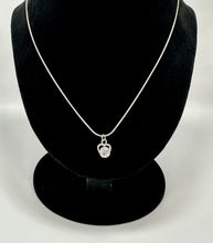 Load image into Gallery viewer, 20&quot; Silver-Plated Round Snake Chain With Cubic Zirconia Heart Charm
